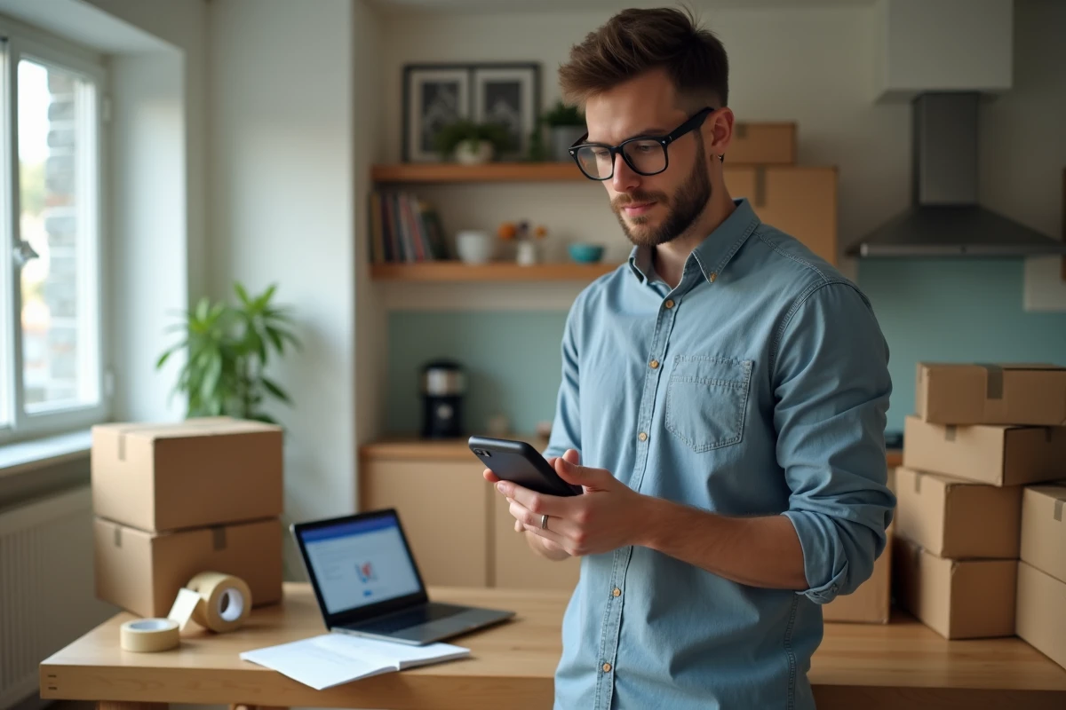 Homme vérifiant ses options d