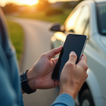 Voiture garée en sécurité avec assistance routière